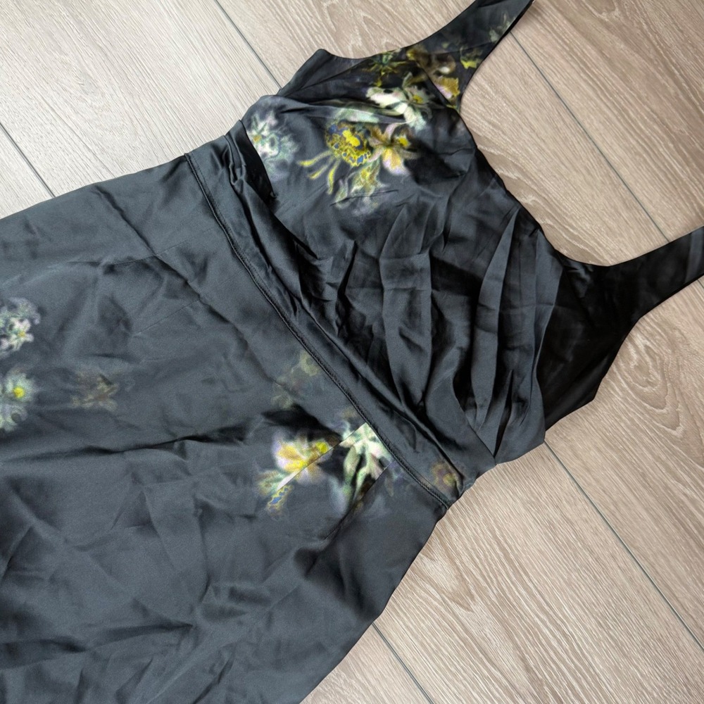 Elie Tahari Womens Kathy Dress Silk Floral Sheath Black Multi 12